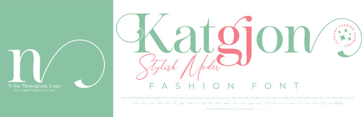 Serif Fashion Stylish Display Bold Font alphabet.