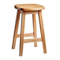 A simple wooden stool with a square seat and four legs. The light wood grain is visible and the stool has a minimalist design