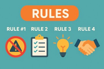Illustration Showing Important Business Rules for Success and Productivity