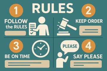 Illustrative Graphic Presenting Four Basic Rules of Conduct or Order