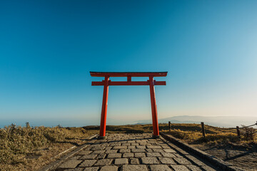 Hakone Mototsumiya Shrine Torii Gate and Path