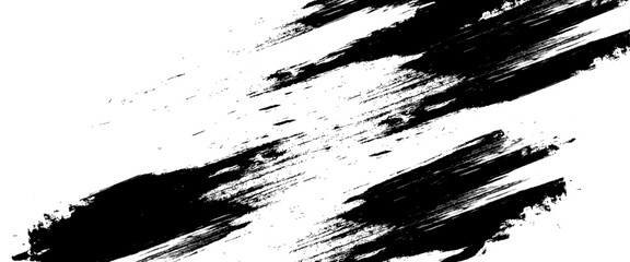 Vector grunge brush strokes texture rough black scratches for paint splatter template design.