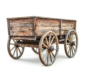 Obraz premium Antique wooden wagon isolated