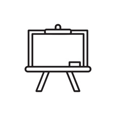 Isolated Whiteboard with Stand Vector Illustration for Presentation Teaching and Learning