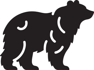 Strong Black Bear Silhouette Logo Design