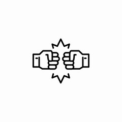 conflict fists icon sign vector