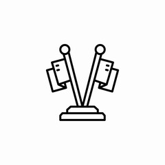 flag stand icon sign vector