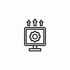 monitor arrows icon sign vector