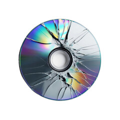 Cracked digital versatile disc (DVD), ruined by the shatter of disc