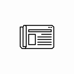 rolled newspaper icon sign vector