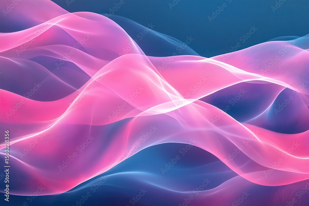 Aufkleber dynamic flow of colorful light waves creating mesmerizing patterns in abstract digital art design at