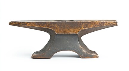 Aged metal anvil,  dark copper-toned
