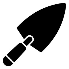 Cement or concrete trowel icon for laying bricks and construction tools