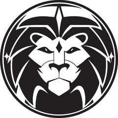 lion head silhouette logo features a striking black-and-white contrast, symbolizing strength, leadership, and courage. Perfect for branding, sports teams, apparel design, tattoo inspiration