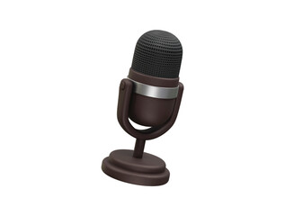 Microphone icon 3d rendering illustration