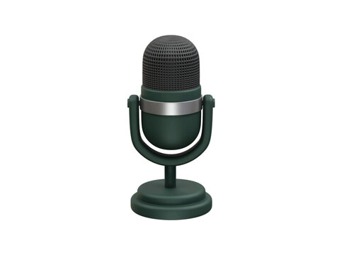 Microphone icon 3d rendering illustration