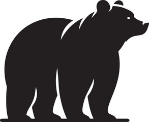 Strong Black Bear Silhouette Logo Design