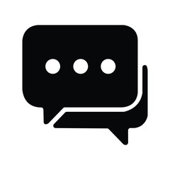 Black speech bubble icon vector graphic communication message chatting dialogue conversation symbol illustration design element graphic resource for web and print