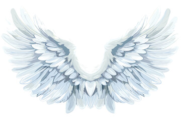 Fototapeta premium Wings illustration with engraving style concept 