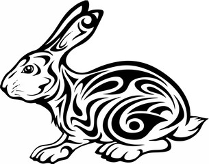 Tribal Rabbit Ornament.eps