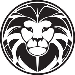 lion head silhouette logo features a striking black-and-white contrast, symbolizing strength, leadership, and courage. Perfect for branding, sports teams, apparel design, tattoo inspiration, 