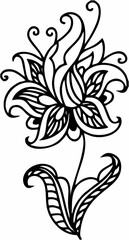 Black Floral Swirl.eps
