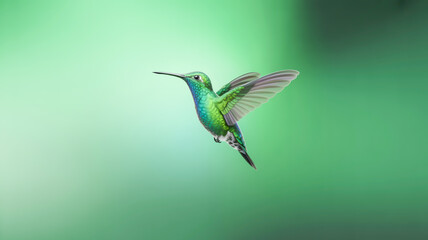 Fototapeta premium hummingbird on green background