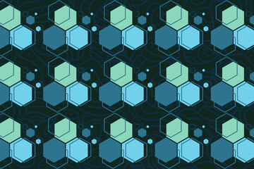 Hexagon Geometric Pattern Background Vector Illustration Seamless Design