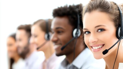 Smiling Support Team at Work