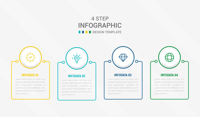 Four Step Infographic element design Vector template for presentation. process diagram and presentations step, workflow layout, banner, flow chart, info graphic vector illustration.