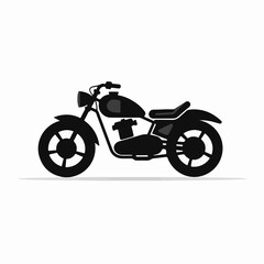 Fototapeta premium Classic Motorcycle Silhouette: This image features a sleek, black silhouette of a classic motorcycle, capturing the essence of freedom and adventure.
