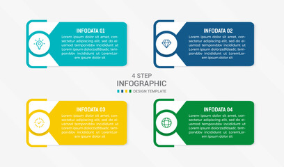 Four Step Infographic element design Vector template for presentation. process diagram and presentations step, workflow layout, banner, flow chart, info graphic vector illustration.