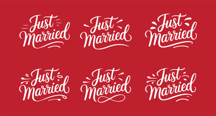 Modern handmade calligraphy about JUST MARRIED
