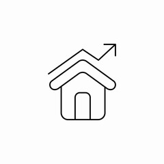 houses with growth chart icon sign vector