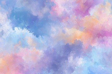 An Abstract Painting of Dreamy Skies in Pastel Color Palette