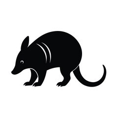 Obraz premium Silhouette illustration of an aardvark animal in a minimalist black and white design