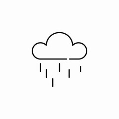 rain cloud with falling raindrops icon sign vector