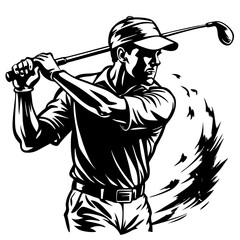 vector illustration of golf player