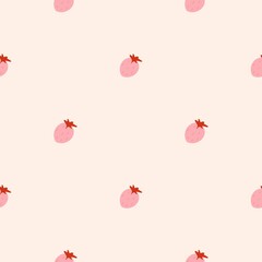 Seamless pattern with pink strawberries
