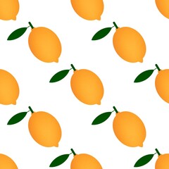 Seamless pattern with yellow lemon