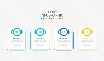 Four Step Infographic element design Vector template for presentation. process diagram and presentations step, workflow layout, banner, flow chart, info graphic vector illustration.