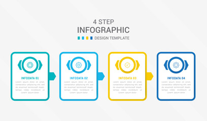 Four Step Infographic element design Vector template for presentation. process diagram and presentations step, workflow layout, banner, flow chart, info graphic vector illustration.