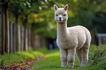 Fototapeta premium alpaca in the garden