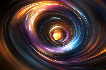 Abstract swirling vortex of vibrant light and color