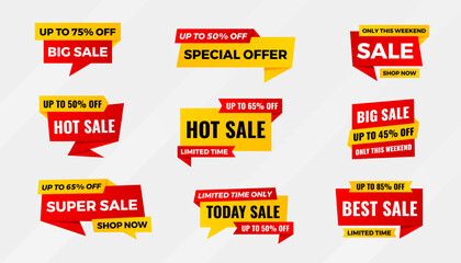 Discount sale labels vector template. Price Drop, big sale, final sale, flash sale background. Discount Promotion marketing poster design for web and Social.