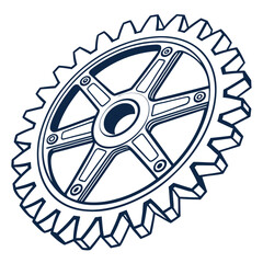 Vector gears icon on white background. Adobe Illustrator Artwork
