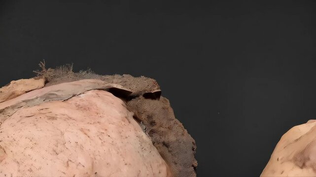Two prosthetic moulage appliances with realistic skin texture used for medical simulation and training.