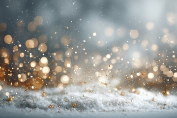 A Winter Wonderland Sparkling with Golden Light and Gentle Snowfall