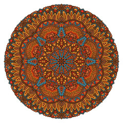 Intricate round mandala designs with vibrant colors and symmetrical patterns create a stunning visual representation of spiritual harmony and balance in digital illustration