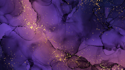 Magical Aesthetic Purple & Gold Marble Desktop Wallpaper  Elegant Background
